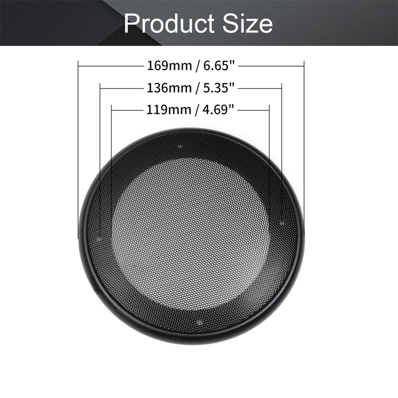 Fielect 2Pcs 5 inch Speaker Grill Cover Mesh Decorative Circle Woofer Guard Protector Cover Audio Accessories Black Cloth Cover with 8 Screws - Image 2